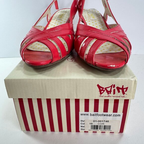 Bait Footwear Coral Pink Sling Back Peep Toe Cut Outs Heels sz 10 - Picture 10 of 11